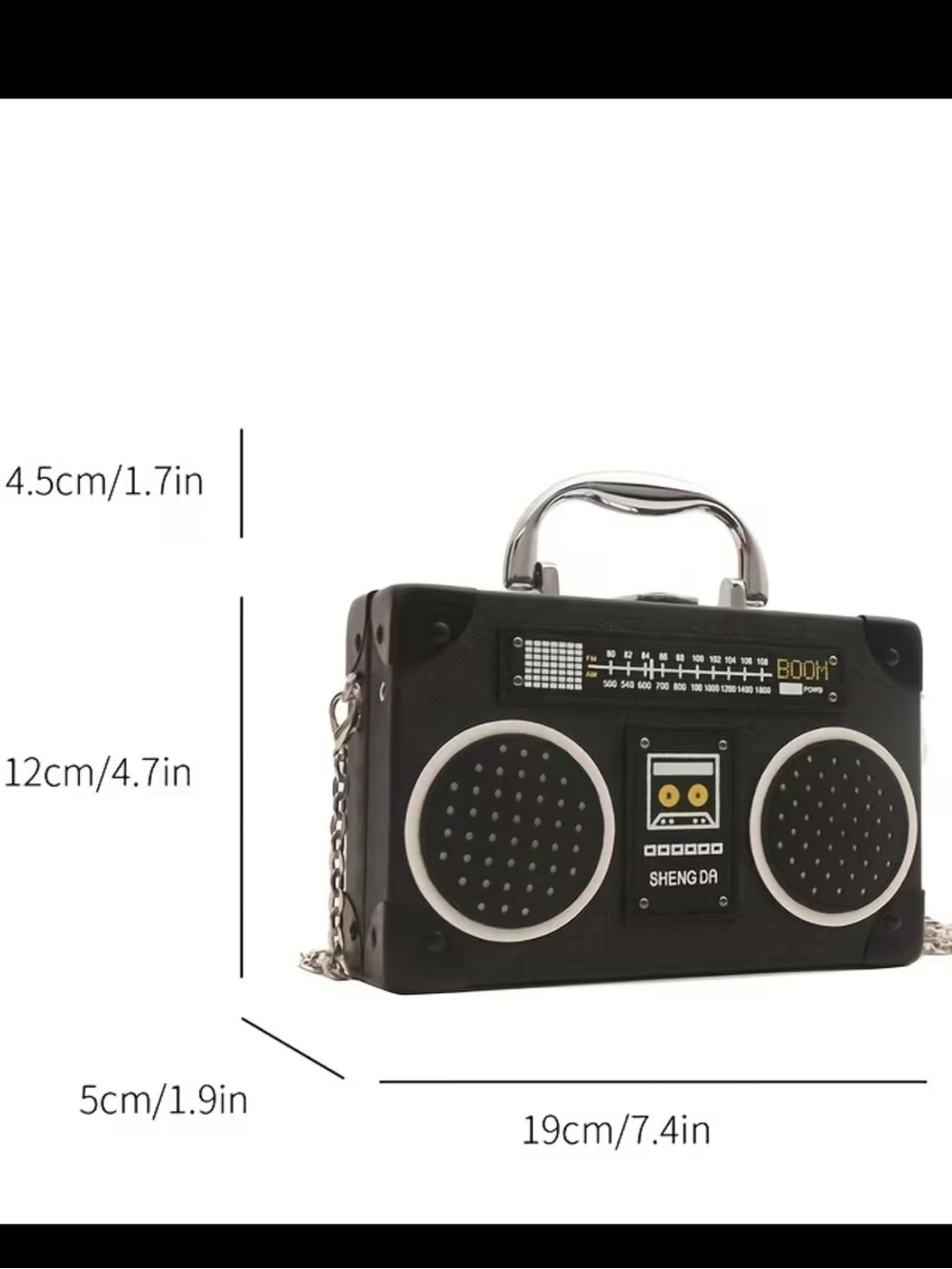 Pink Retro/vintage style Boombox (Boom Box) Crossbody Bag! - Picture 2 of 2